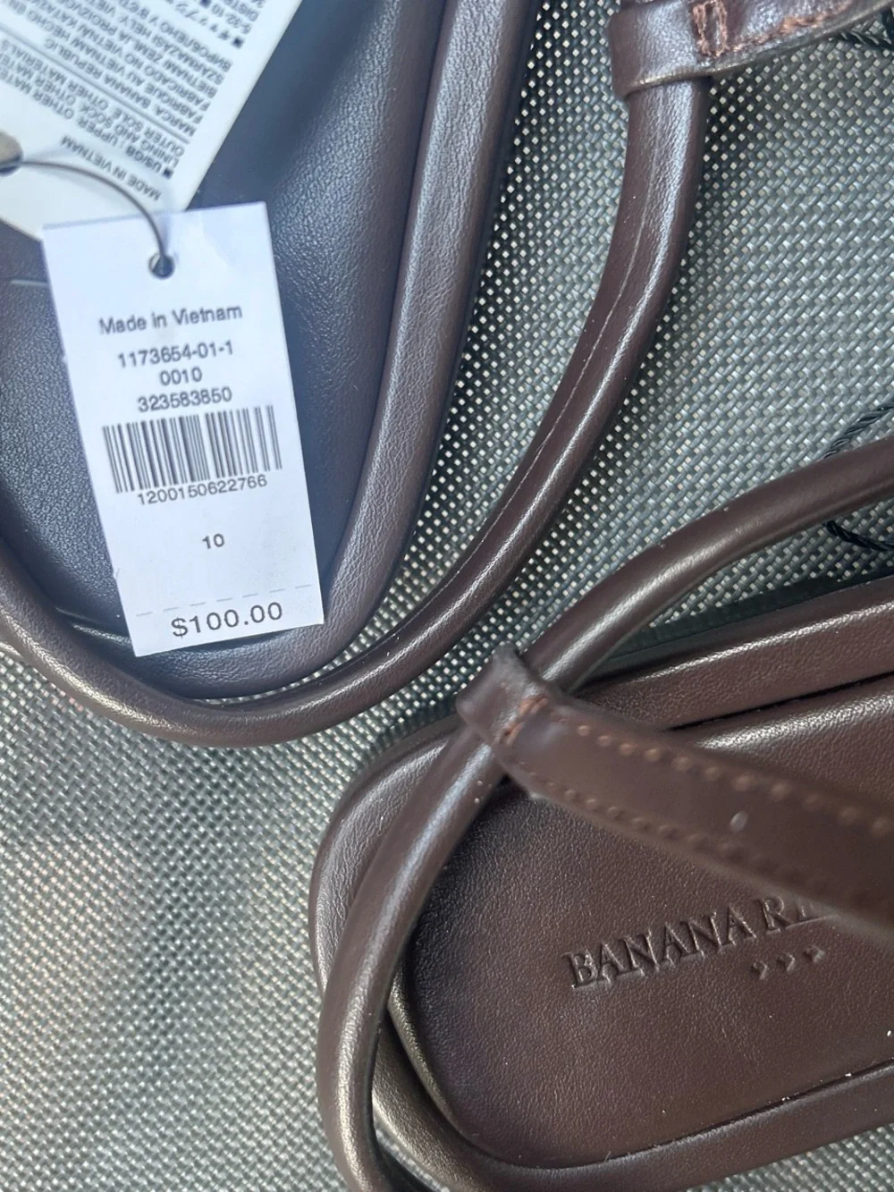 NWT Women’s Banana Republic Dark Brown Strappy Square-Toe Sandals size 10